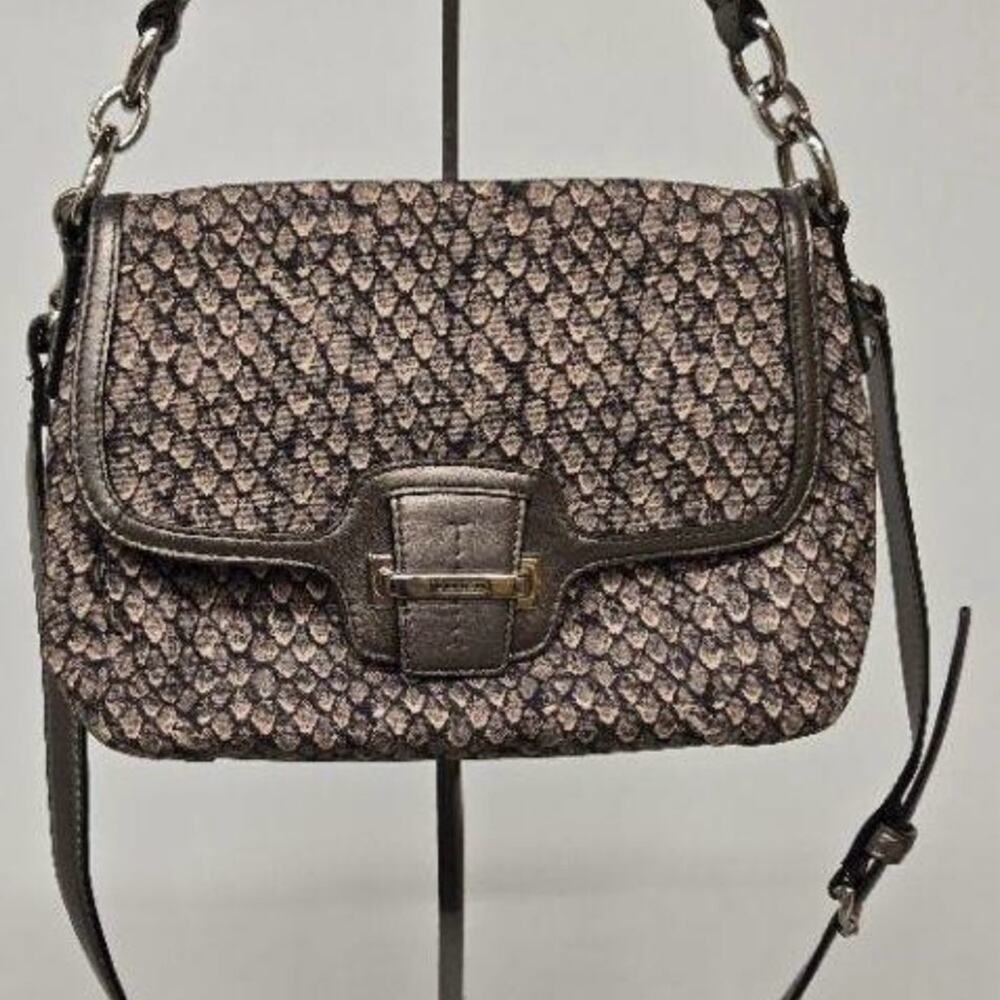 Coach Textured Crossbody Bag in Black and Brown